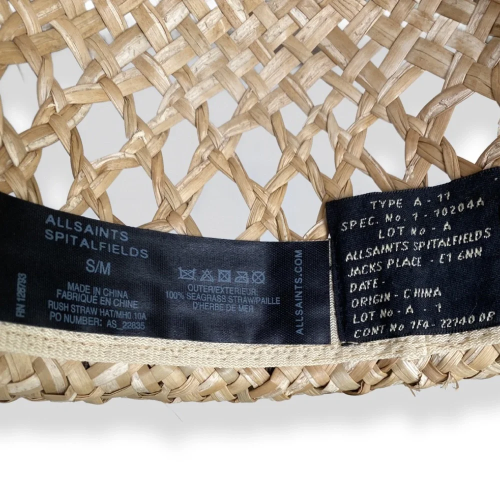 Vintage ALL SAINTS Straw Hat with Brown Ribbon! S/M - Picture 5 of 8